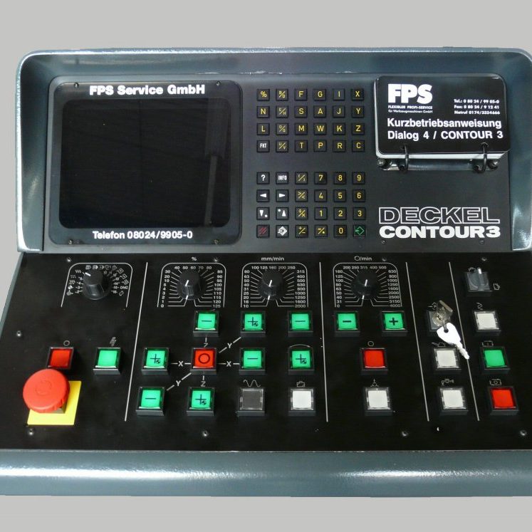 DECKEL FP3 A/T 2831 MIT DECKEL CONTOUR 3 STEUERUNG UND 20-FACH WERKZEUGWECHSEL - von FPS generalüberholt - Bedienung CNC ohne Handrad